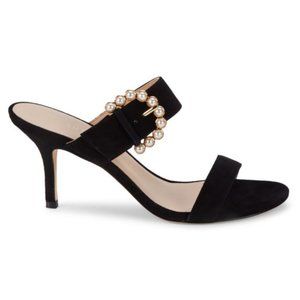 STUART WEITZMAN Embellished-Buckle Suede Sandals size 10 | Gently Worn